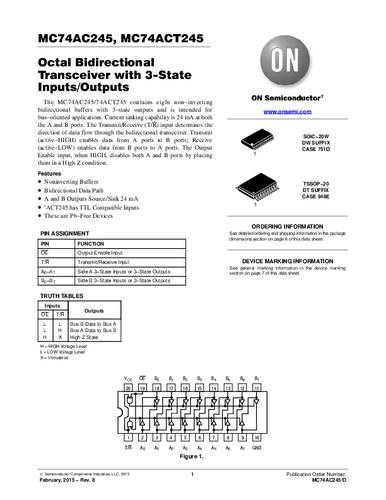 ON Semiconductor MC74AC245DWG Logik IC SOIC-20 Tube von ON Semiconductor