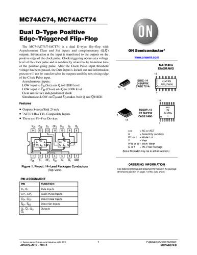 ON Semiconductor MC74AC74DG Logik IC SOIC-20 Tube von ON Semiconductor