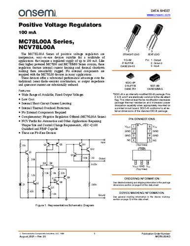 ON Semiconductor MC78L08ACDR2G Spannungsregler - DC/DC-Schaltregler SOIC-8 Positiv Fest 0.10A Tape o von ON Semiconductor