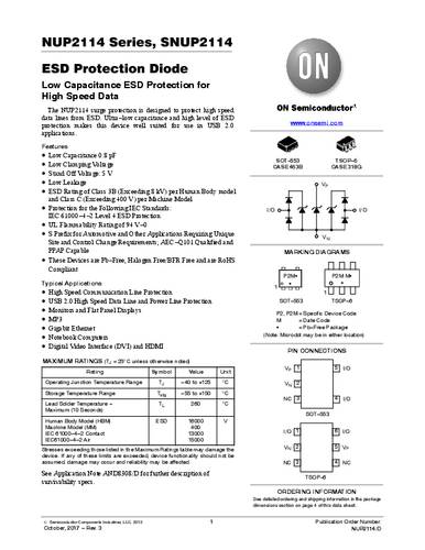 ON Semiconductor TVS-Diode NUP2114UCMR6T1G TSOP-6 7.5V Tape on Full reel von ON Semiconductor