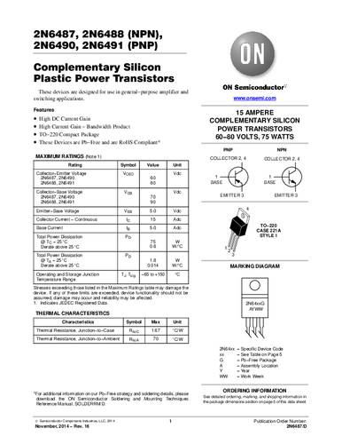 ON Semiconductor Transistor (BJT) - diskret 2N6488G TO-220 NPN Tube von ON Semiconductor