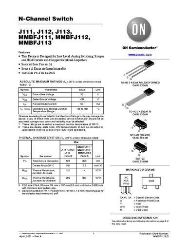 ON Semiconductor Transistor (BJT) - diskret J111 TO-92 Tape von ON Semiconductor