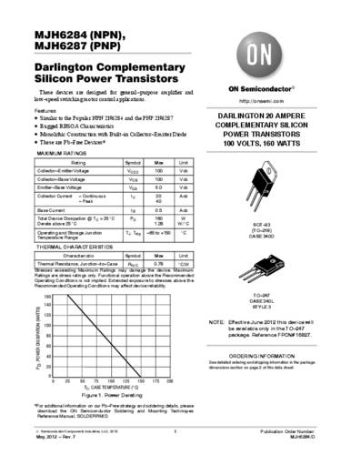 ON Semiconductor Transistor (BJT) - diskret MJH6284G TO-247 NPN Tube von ON Semiconductor
