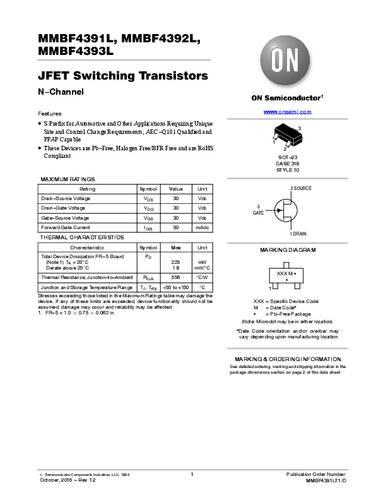 ON Semiconductor Transistor (BJT) - diskret MMBF4393LT1G SOT-23 Tape on Full reel von ON Semiconductor