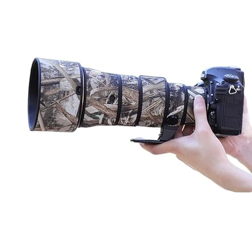 ONCFOTO Objektivschutz für Nikon AF-S 500 mm F5.6E PFEDVR Objektiv-Regenmantel Gewehre Tuch Camo Wrap für Wildlife Fotografie (Schilf Camouflage) von ONCFOTO