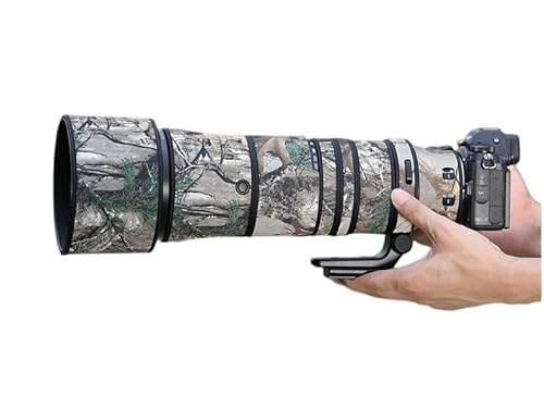 ONCFOTO Wasserdichte Objektivabdeckung für Sony FE 200–600 mm F5.6–6.3 G OSS – Camouflage Regenschutz, Objektiv-Schutzhülle für Waffen Kleidung (Blatt) von ONCFOTO