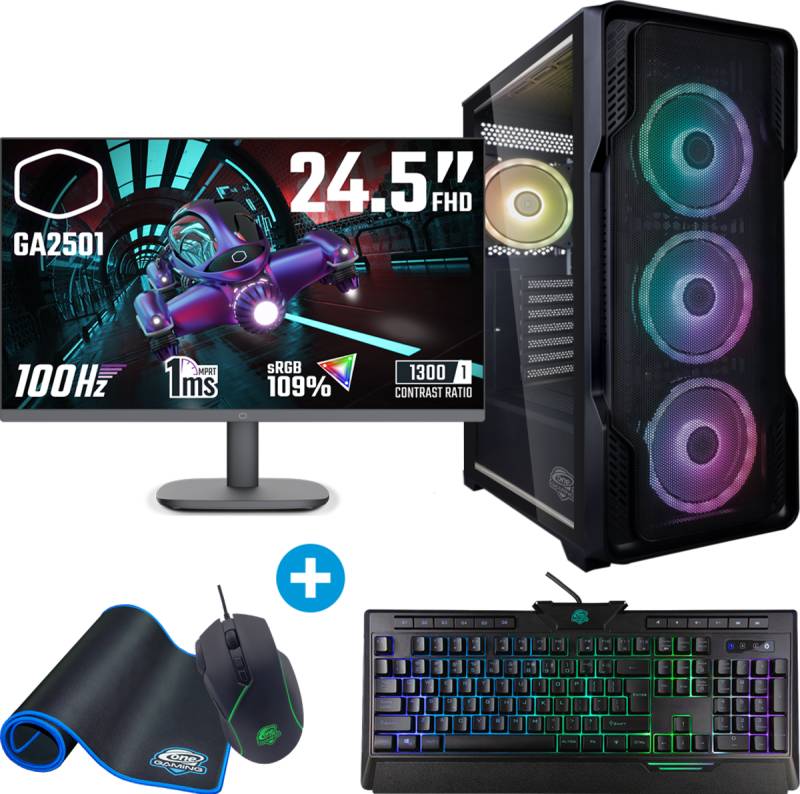 Gaming Komplett-PC - Intel Core i5-13600KF - NVIDIA GeForce RTX 4070 - mit Zubehör von ONE GAMING