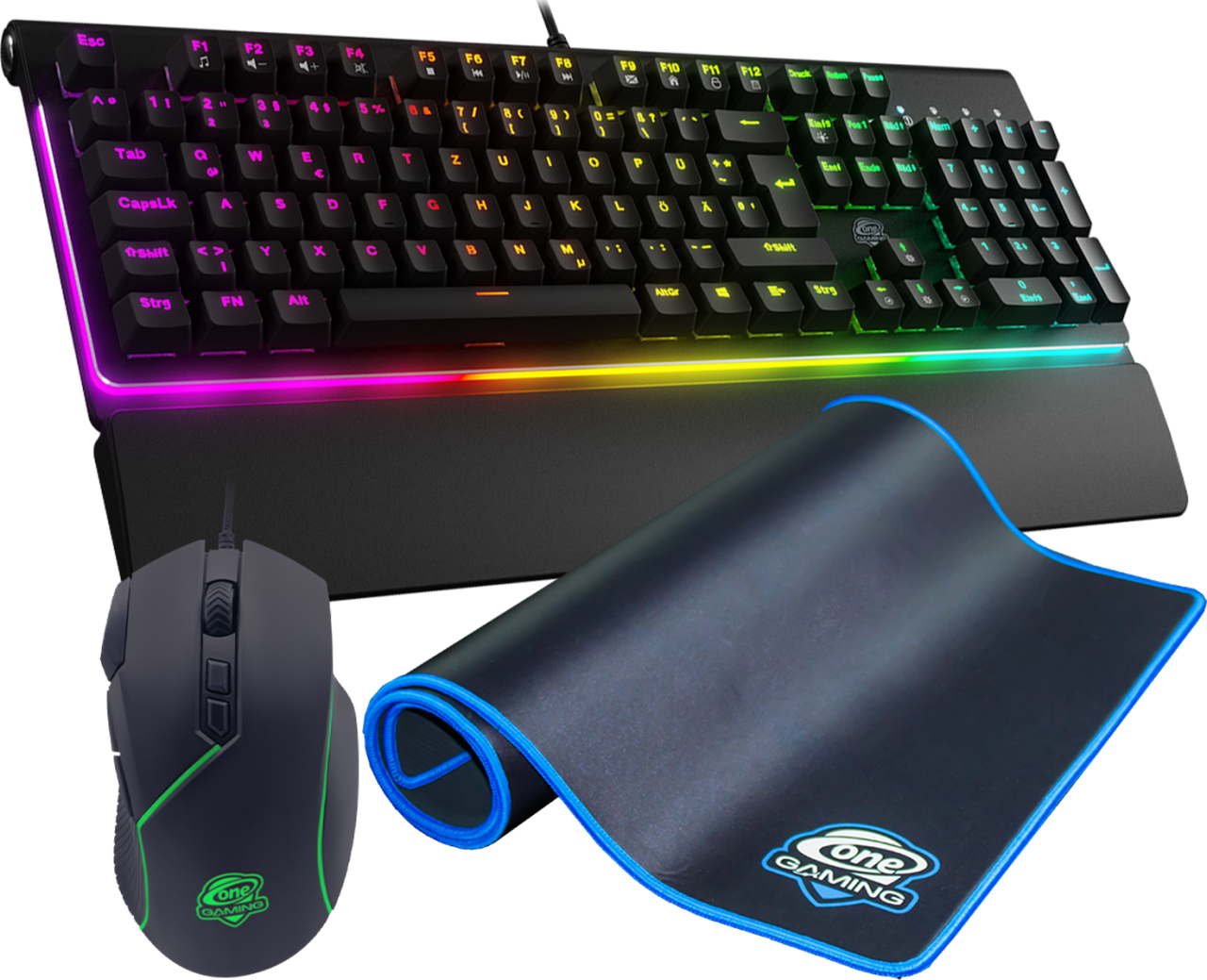 Gaming Zubehör Bundle Advanced inkl. mechanischer Tastatur, Maus und Mauspad  ONE GAMING von ONE GAMING