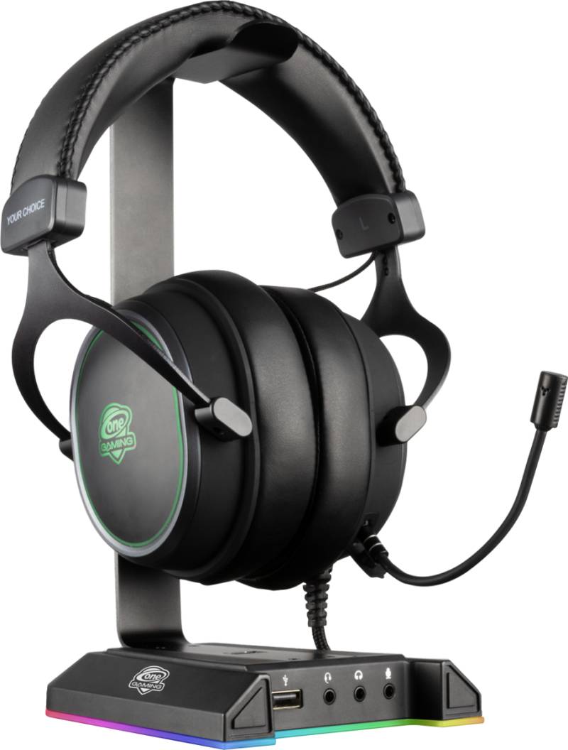 Gaming Zubehör Bundle RGB Headset Ständer + Gaming Headset (ONE GAMING RGB Stand 7.1, ONE GAMING Equalize Headset) von ONE GAMING