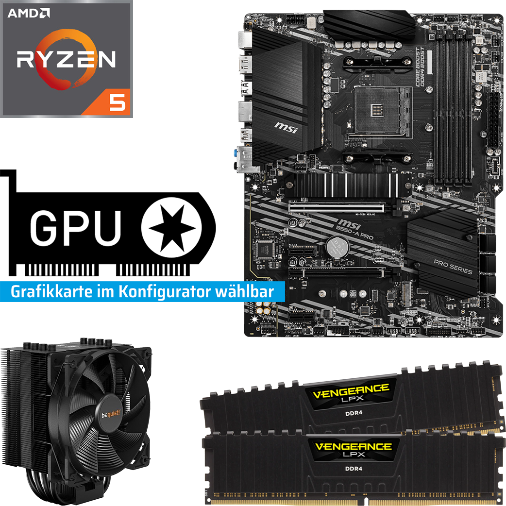 PC Aufrüstkit - AMD Ryzen 5 5600X - Keine Grafikkarte - von ONE GAMING