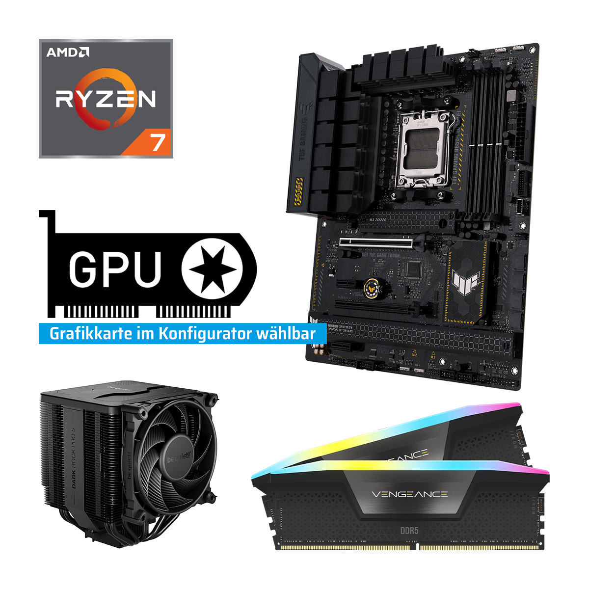 PC Aufrüstkit - AMD Ryzen 7 7800X3D - Keine Grafikkarte - von ONE GAMING
