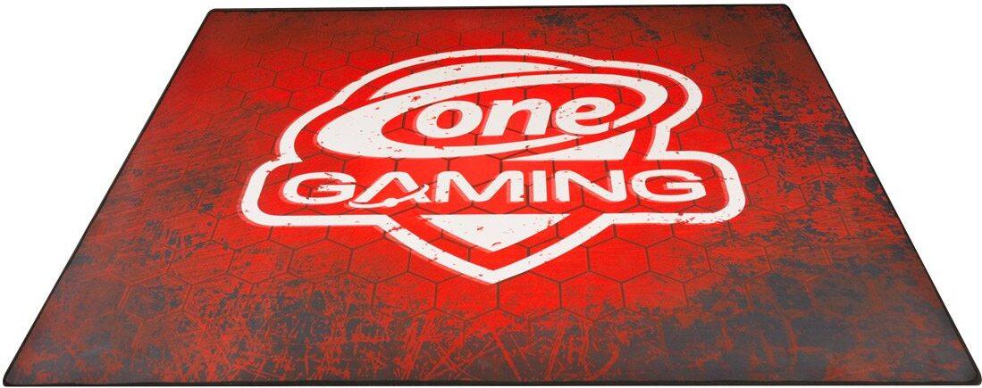 Rote Gaming-Bodenschutzmatte: spritzwassergeschützt + rutschfest + Größe: 120 cm x 100 cm + strapazierfähigen Stoff - Gaming Floormat von ONE GAMING
