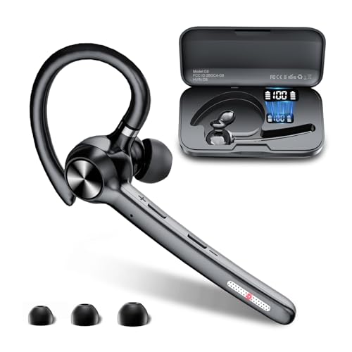 Bluetooth-Headset, kabelloser Bluetooth-Ohrhörer mit 400 mAh Ladehülle, 150 Stunden Sprechzeit, Freisprechfunktion, Geräuschunterdrückung, Kopfhörer für iOS, Android, Handy, integriertes Mikrofon für Bluetooth-Headset, kabelloser Bluetooth-Ohrhörer mit 400 mAh Ladehülle, 150 Stunden Sprechzeit, Freisprechfunktion, Geräuschunterdrückung, Kopfhörer für iOS, Android, Handy, integriertes Mikrofon für von ONE LIFE