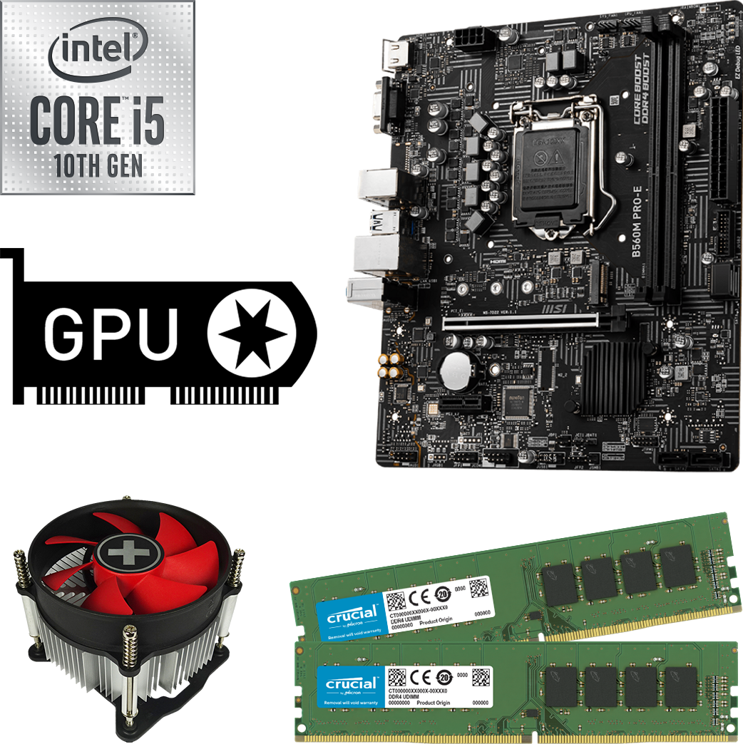 PC Aufrüstkit - Intel Core i5-10400F - NVIDIA GeForce GT 710 - von ONE