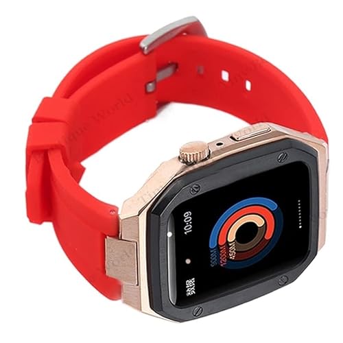 ONECMN 44 mm 45 mm Gummi-Modifikations-Kit Armband für Apple Watch Band Mod Kit Stahl Metall Luxus Gehäuse Correa iWatch Serie 8 7 6 SE 5 4, 42mm or 44mm, Achat von ONECMN