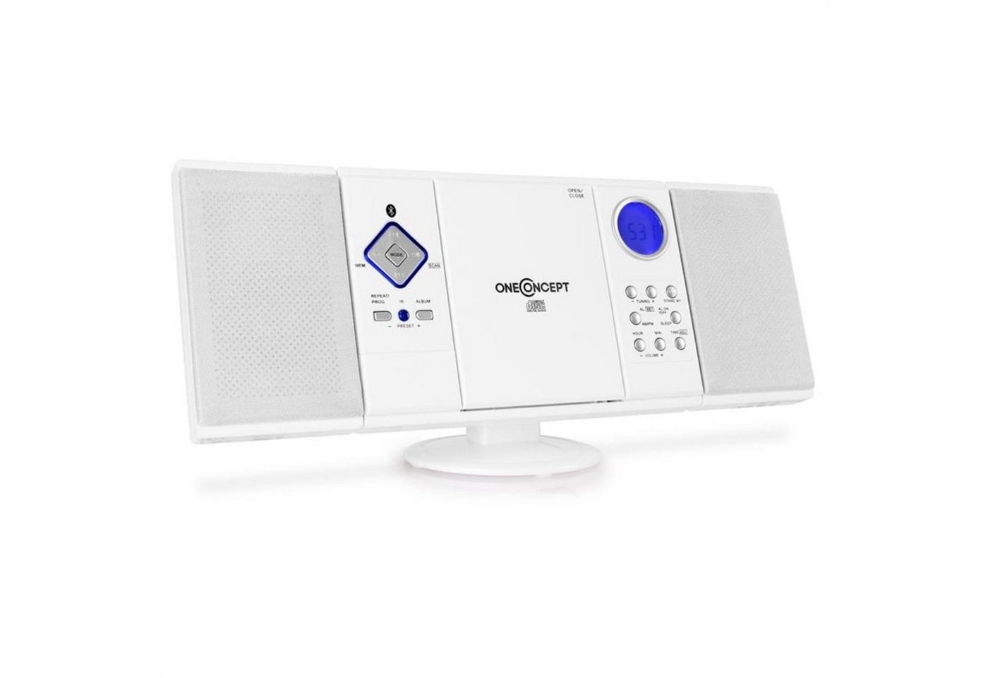 ONECONCEPT V-12-BT Stereoanlage (UKW/MW-Radioreceiver, 3 W, Küchenradio Digitalradio mit Bluetooth Musikanlage Kompaktanlage) von ONECONCEPT