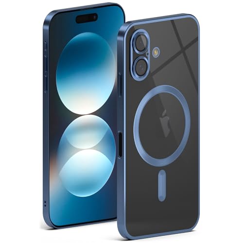 ONEFLOW Aura Case für iPhone 16 Plus Hülle kompatibel mit MagSafe, Handyhülle mit Kameraschutz, Schutzhülle für induktives kabelloses Laden, Silikonhülle Durchsichtig, Hellblau ONEFLOW Aura Case für iPhone 16 Plus Hülle kompatibel mit MagSafe, Handyhülle mit Kameraschutz, Schutzhülle für induktives kabelloses Laden, Silikonhülle Durchsichtig, Hellblau von ONEFLOW
