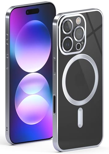 ONEFLOW Aura Case für iPhone 16 Pro Max Hülle kompatibel mit MagSafe, Handyhülle mit Kameraschutz, Schutzhülle für induktives kabelloses Laden, Silikonhülle Durchsichtig, Silber ONEFLOW Aura Case für iPhone 16 Pro Max Hülle kompatibel mit MagSafe, Handyhülle mit Kameraschutz, Schutzhülle für induktives kabelloses Laden, Silikonhülle Durchsichtig, Silber von ONEFLOW