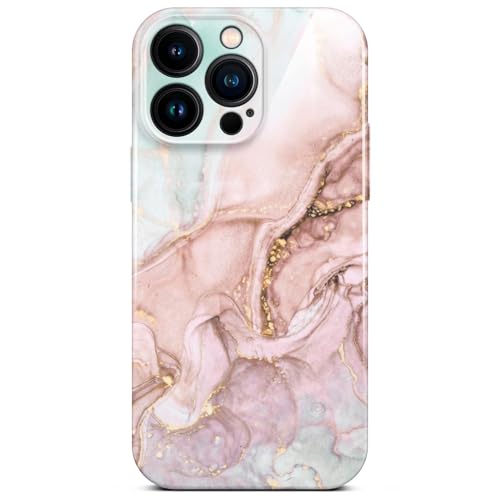 ONEFLOW Bliss Cover für Apple iPhone 14 Pro Max Hülle in Marmor Optik, Designer Case Handy Schutzhülle mit Kameraschutz, Muster Hardcase Glitzer Handyhülle marmoriert, Rosa Grau von ONEFLOW