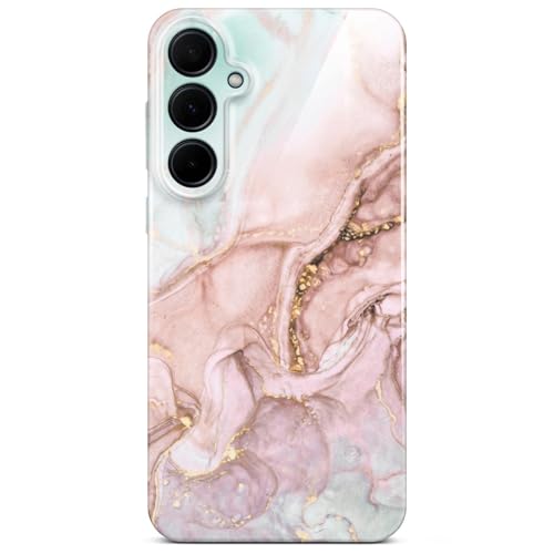 ONEFLOW Bliss Cover für Samsung Galaxy A35 5G Hülle in Marmor Optik, Designer Case Handy Schutzhülle mit Kameraschutz, Muster Hardcase Glitzer Handyhülle marmoriert, Rosa Grau von ONEFLOW