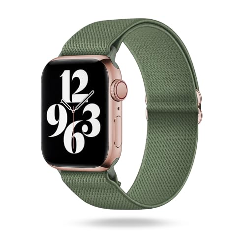 ONEFLOW Flex Loop Kompatibel mit Apple Watch Ultra 1 (49mm) Armband Elastisch, Textil Stoff iWatch Armbänder Damen Herren Sport, Sportarmband Nylon Ersatz Watch Band Flexibel, Grün von ONEFLOW