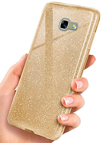 ONEFLOW Glitter Case kompatibel mit Samsung Galaxy A3 (2017) Hülle Glitzer Stoßfest, Silikon Schutzhülle dünn, Handyhülle Diamant Strass, Glitzerhülle mit Bling Sparkle - Gold von ONEFLOW