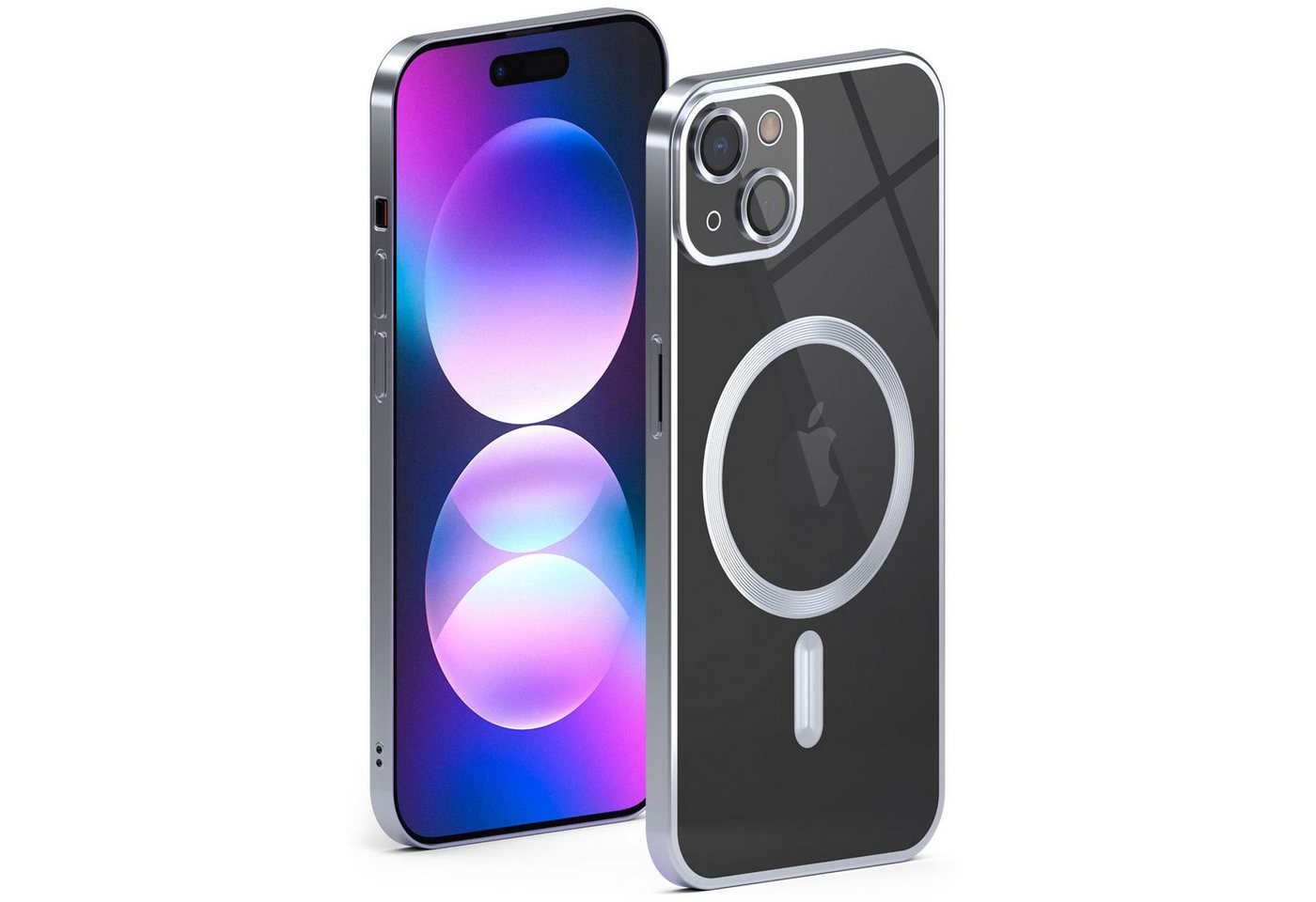 ONEFLOW Handyhülle für iPhone 15 Hülle MagSafe Cover Aura Case Silber, Handy Schutz Hülle Silikon Case Back Cover durchsichtig Schutzhülle ONEFLOW Handyhülle für iPhone 15 Hülle MagSafe Cover Aura Case Silber, Handy Schutz Hülle Silikon Case Back Cover durchsichtig Schutzhülle von ONEFLOW