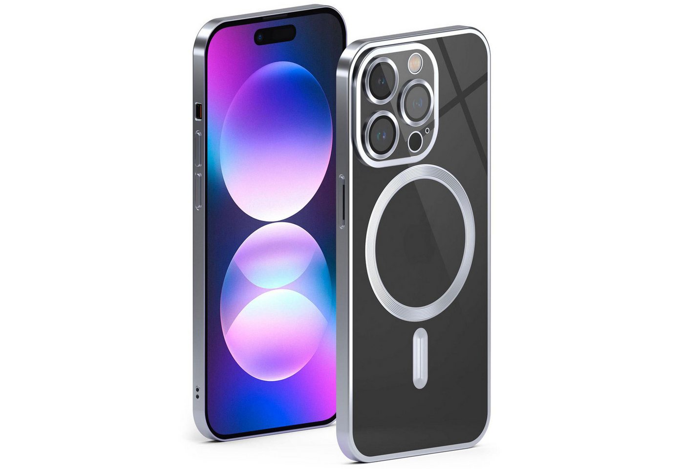 ONEFLOW Handyhülle für iPhone 14 Pro Max Hülle MagSafe Cover Aura Case Silber, Handy Schutz Hülle Silikon Case Back Cover durchsichtig Schutzhülle ONEFLOW Handyhülle für iPhone 14 Pro Max Hülle MagSafe Cover Aura Case Silber, Handy Schutz Hülle Silikon Case Back Cover durchsichtig Schutzhülle von ONEFLOW