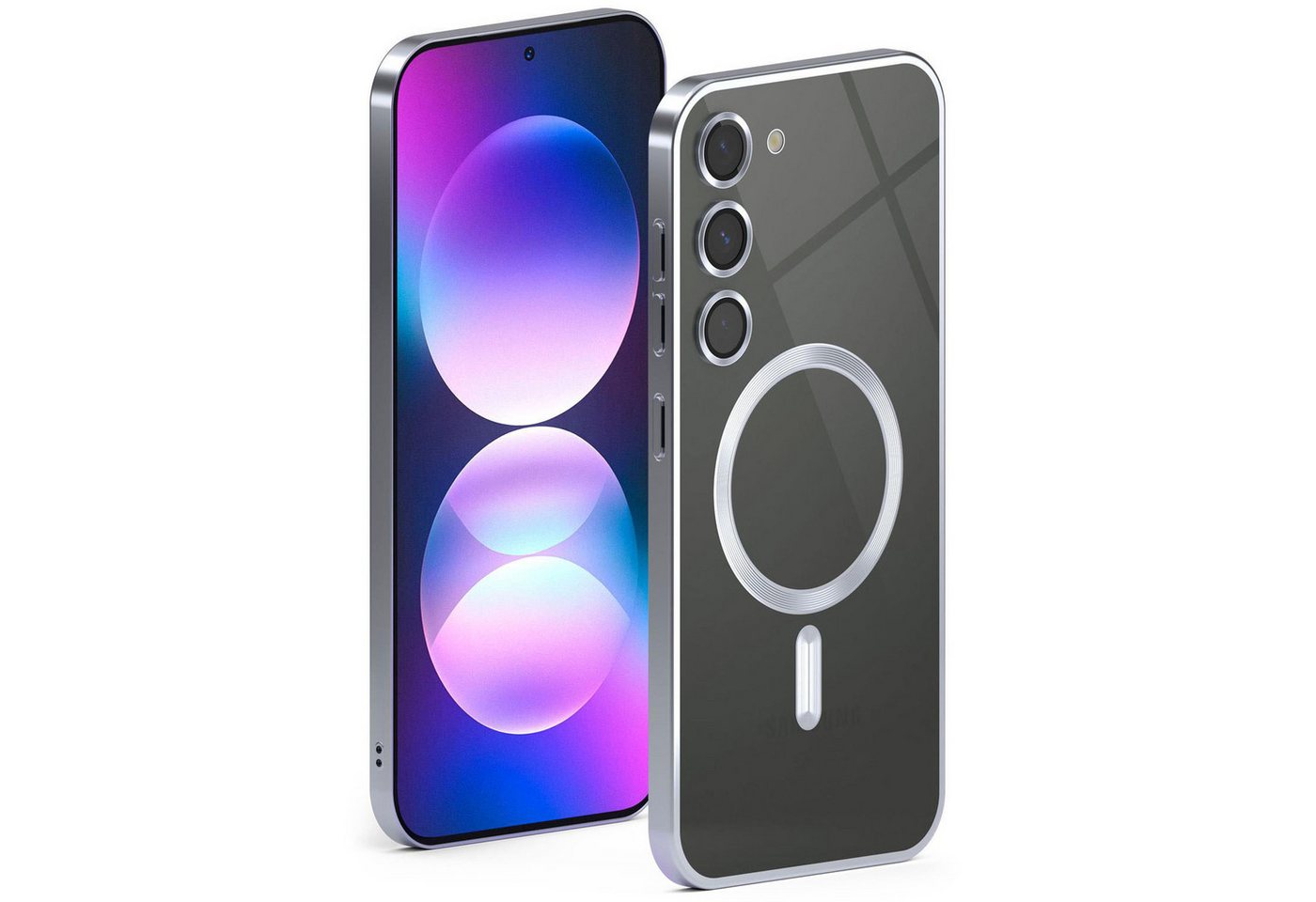 ONEFLOW Handyhülle Hülle MagSafe kompatibel mit Kameraschutz Aura Case Silber, Handy Schutz Hülle Silikon Case Back Cover durchsichtig Schutzhülle ONEFLOW Handyhülle Hülle MagSafe kompatibel mit Kameraschutz Aura Case Silber, Handy Schutz Hülle Silikon Case Back Cover durchsichtig Schutzhülle von ONEFLOW