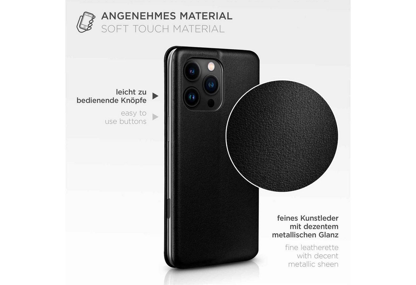 ONEFLOW Handyhülle ONEFLOW® Business Case für Apple iPhone 16 Pro Max, Klapphülle, Hülle mit Kartenfach PU Lederhülle Leder Flip Case dünn von ONEFLOW