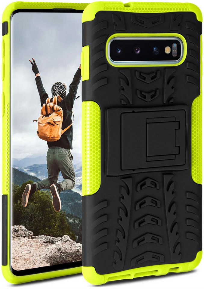 ONEFLOW Handyhülle ONEFLOW® Tank Case für Samsung Galaxy S10, Panzerhülle Dual-Layer, Robuste Hülle mit Ständer Outdoor Schutzhülle von ONEFLOW