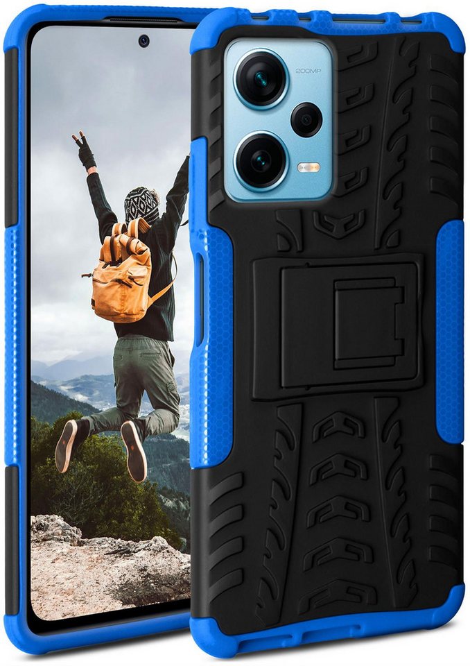 ONEFLOW Handyhülle ONEFLOW® Tank Case für Xiaomi Redmi Note 12 5G, Panzerhülle Dual-Layer, Robuste Hülle mit Ständer Outdoor Schutzhülle von ONEFLOW