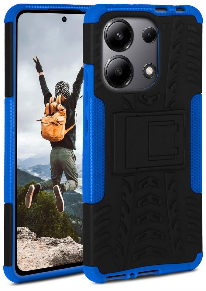 ONEFLOW Handyhülle ONEFLOW® Tank Case für Xiaomi Redmi Note 13 (4G), Panzerhülle Dual-Layer, Robuste Hülle mit Ständer Outdoor Schutzhülle von ONEFLOW