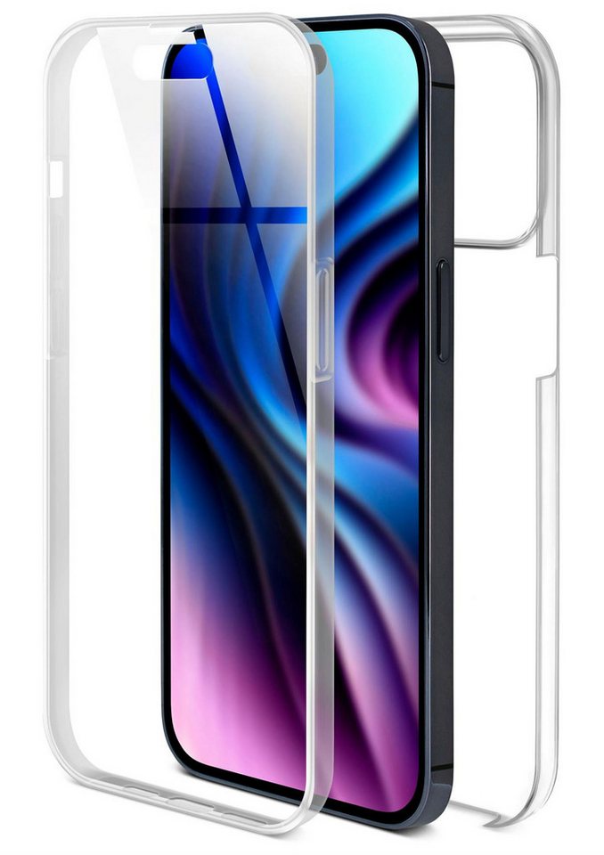 ONEFLOW Handyhülle ONEFLOW® Touch Case für Apple iPhone 14 Pro Max, Hülle beidseitig, 360 Grad Schutzhülle durchsichtig aus Silikon von ONEFLOW