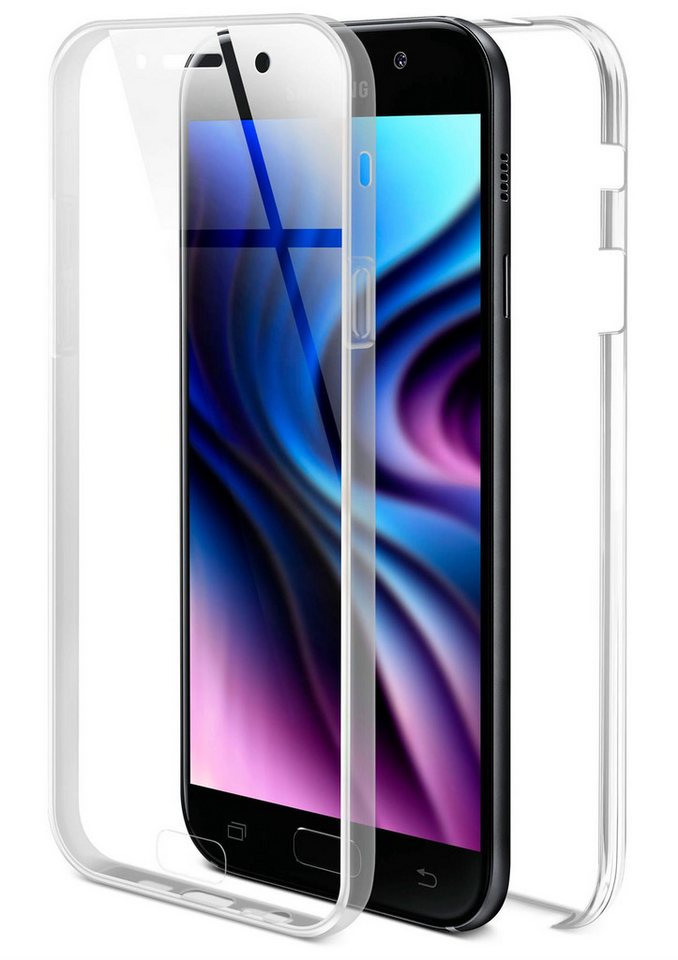 ONEFLOW Handyhülle ONEFLOW® Touch Case für Samsung Galaxy A7 (2017), Hülle beidseitig, 360 Grad Schutzhülle durchsichtig aus Silikon von ONEFLOW