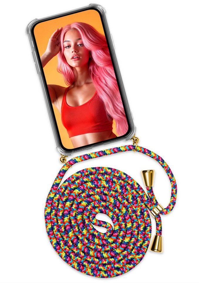 ONEFLOW Handyhülle ONEFLOW® Twist Case für Samsung Galaxy S6 Edge, Handyhülle mit Band, Handyband Hülle zum Umhängen Handy Kette Kordel von ONEFLOW