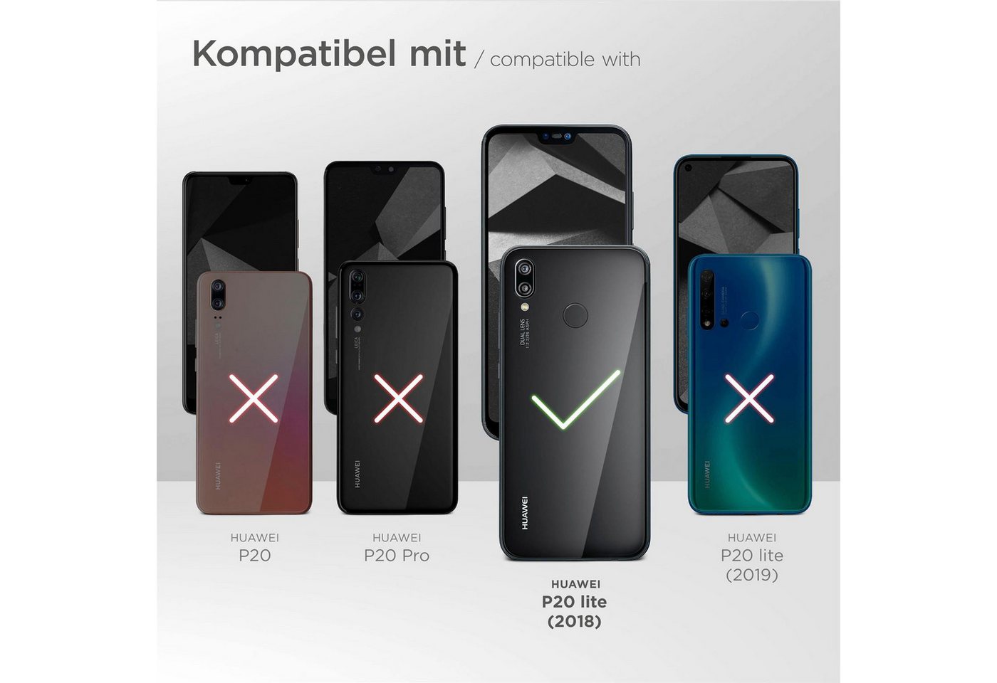 ONEFLOW Handyhülle Soft Case für Huawei P20 Lite, Hülle aus Silikon, Back Cover mit Kameraschutz, weiche Silikonhülle von ONEFLOW