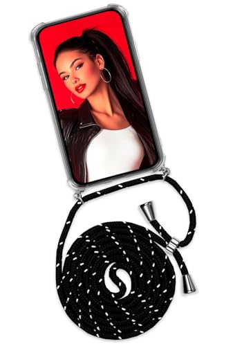 ONEFLOW Twist Case – Handyhülle mit Band für iPhone 15 Pro - Handykette zum Umhängen, Hülle mit Kette abnehmbar, Handy Umhängeband, Schutzhülle und Kordel – Schwarz Silber ONEFLOW Twist Case – Handyhülle mit Band für iPhone 15 Pro - Handykette zum Umhängen, Hülle mit Kette abnehmbar, Handy Umhängeband, Schutzhülle und Kordel – Schwarz Silber von ONEFLOW