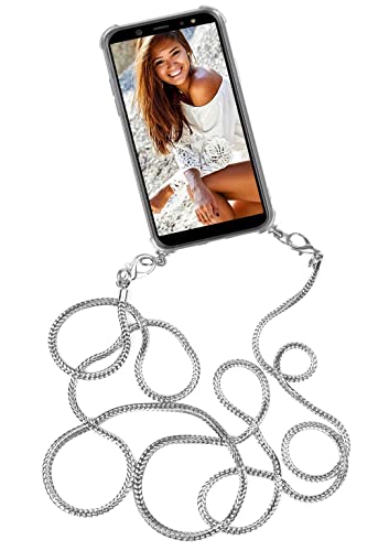ONEFLOW Handykette abnehmbar kompatibel mit Huawei P20 Pro - Hülle mit Band, Handyhülle mit Kette aus Metall zum Umhängen, fein Silber ONEFLOW Handykette abnehmbar kompatibel mit Huawei P20 Pro - Hülle mit Band, Handyhülle mit Kette aus Metall zum Umhängen, fein Silber von ONEFLOW