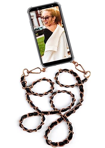ONEFLOW Handykette abnehmbar kompatibel mit Samsung Galaxy A34 5G - Hülle mit Band, Handyhülle mit Kette aus Metall zum Umhängen, Gold Schwarz ONEFLOW Handykette abnehmbar kompatibel mit Samsung Galaxy A34 5G - Hülle mit Band, Handyhülle mit Kette aus Metall zum Umhängen, Gold Schwarz von ONEFLOW