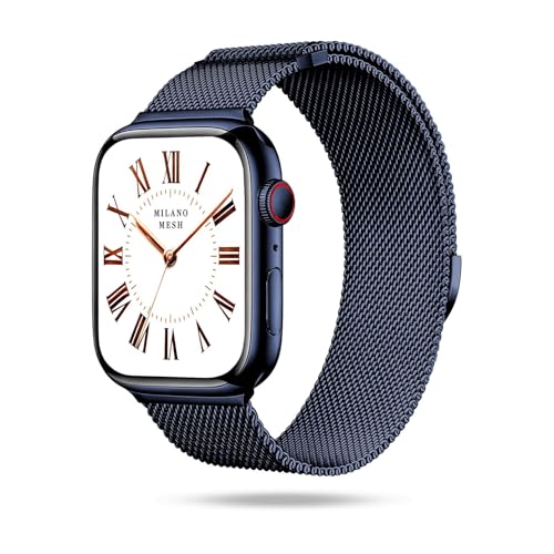 ONEFLOW Milano Mesh kompatibel mit Apple Watch 1 (42mm) Milanaise Armband, Metallarmband elegant Milanese Loop Edelstahl Band Magnetisch, iWatch Armbänder Metall Damen, Napoli Blue von ONEFLOW
