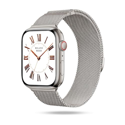 ONEFLOW Milano Mesh kompatibel mit Apple Watch 8 (41mm) Milanaise Armband, Metallarmband elegant Milanese Loop Edelstahl Band Magnetisch, iWatch Armbänder Metall Damen, Capri Glow von ONEFLOW