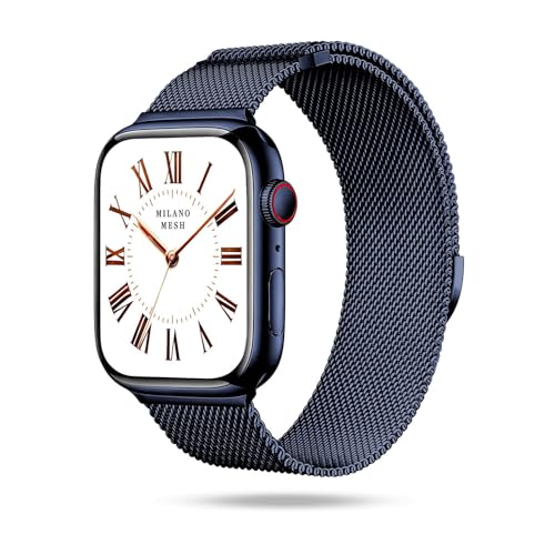 ONEFLOW Milano Mesh kompatibel mit Apple Watch Ultra 1 (49mm) Milanaise Armband, Metallarmband elegant Milanese Loop Edelstahl Band Magnetisch, iWatch Armbänder Metall Damen, Napoli Blue von ONEFLOW