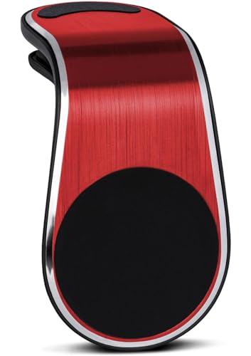 ONEFLOW Premium Magnet Handyhalterung Auto Lüftung für Vodafone Handys | Universal Handy Halterung KFZ Kompakt Ultra Leicht und Sicher - Handyhalter für das Auto Magnetisch, Rot von ONEFLOW
