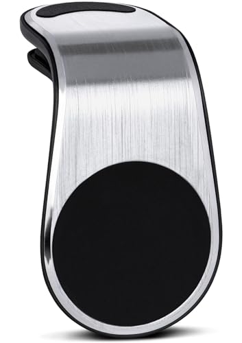 ONEFLOW Premium Magnet Handyhalterung Auto Lüftung für alle Alcatel Handys | Universal Handy Halterung KFZ Kompakt Ultra Leicht und Sicher - Handyhalter für das Auto Magnetisch, Silber von ONEFLOW