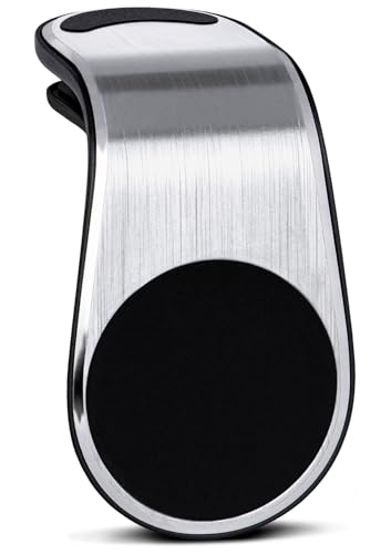 ONEFLOW Premium Magnet Handyhalterung Auto Lüftung für alle Alcatel Handys | Universal Handy Halterung KFZ Kompakt Ultra Leicht und Sicher - Handyhalter für das Auto Magnetisch, Silber von ONEFLOW