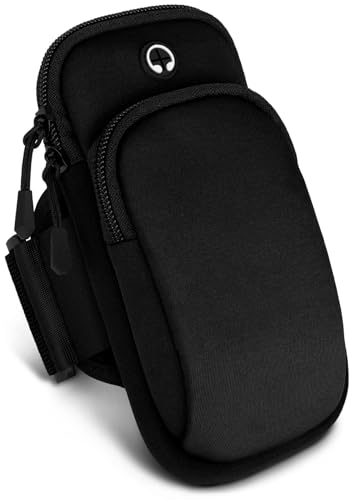 ONEFLOW Premium Sportarmband Handy Armband zum Joggen kompatibel mit Apple iPhone 13 Pro | Lauftasche Smartphone Armtasche weich, 2 Fächer - Sport Handyhalterung Arm, Schwarz ONEFLOW Premium Sportarmband Handy Armband zum Joggen kompatibel mit Apple iPhone 13 Pro | Lauftasche Smartphone Armtasche weich, 2 Fächer - Sport Handyhalterung Arm, Schwarz von ONEFLOW
