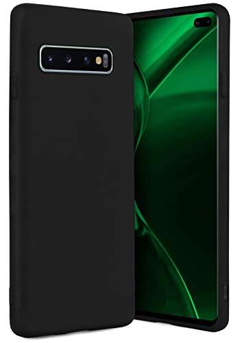 ONEFLOW Slim Case Kompatibel mit Samsung Galaxy S10 Plus Handyhülle Stoßfest & Minimalistisch, Ultra Dünne Bumper Design Handy Schutzhülle Matt, Leichte Hülle aus Silikon - Schwarz von ONEFLOW