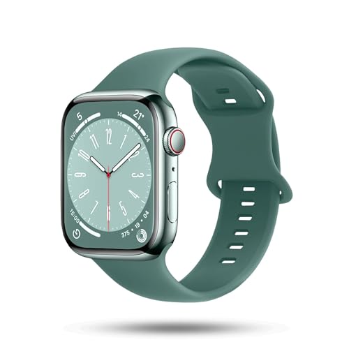 ONEFLOW Soft Band kompatibel mit Apple Watch 1 (42mm) Armband Sport Outdoor, Sportarmband Damen Herren, iWatch Armbänder Silikon weich, Ersatzarmband flexibel Silikonarmband, Petrol von ONEFLOW