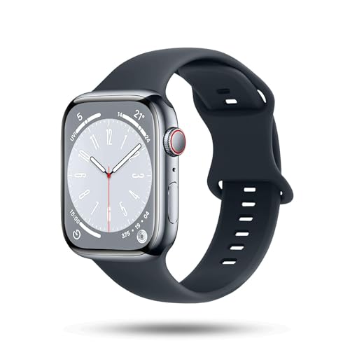 ONEFLOW Soft Band kompatibel mit Apple Watch 10 (42mm) Armband Sport Outdoor, Sportarmband Damen Herren, iWatch Armbänder Silikon weich, Ersatzarmband flexibel Silikonarmband, Grau von ONEFLOW